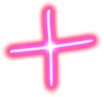 Symbol illustration a plus in neon style pink color